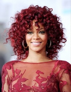 rihanna-red-curly-hairstyle